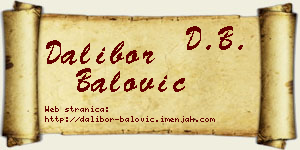 Dalibor Balović vizit kartica